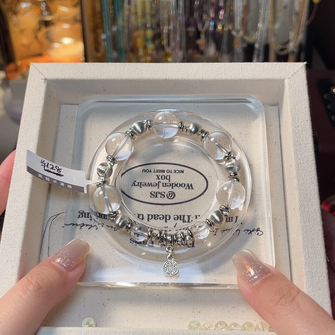 手串未镶嵌水晶福利漏价14咪白水晶手串