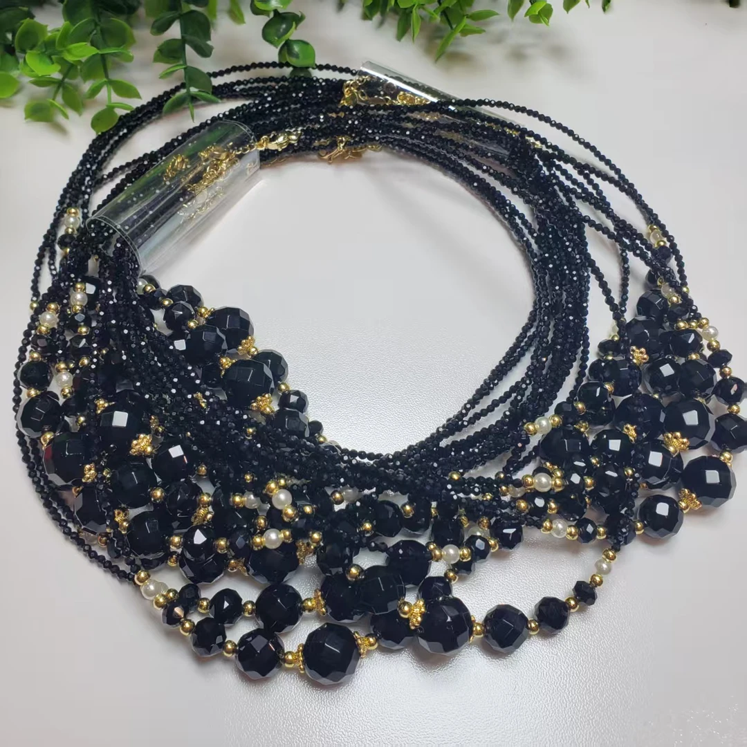 S941【赵小姐】时尚百搭黑曜石项链多样性发其一