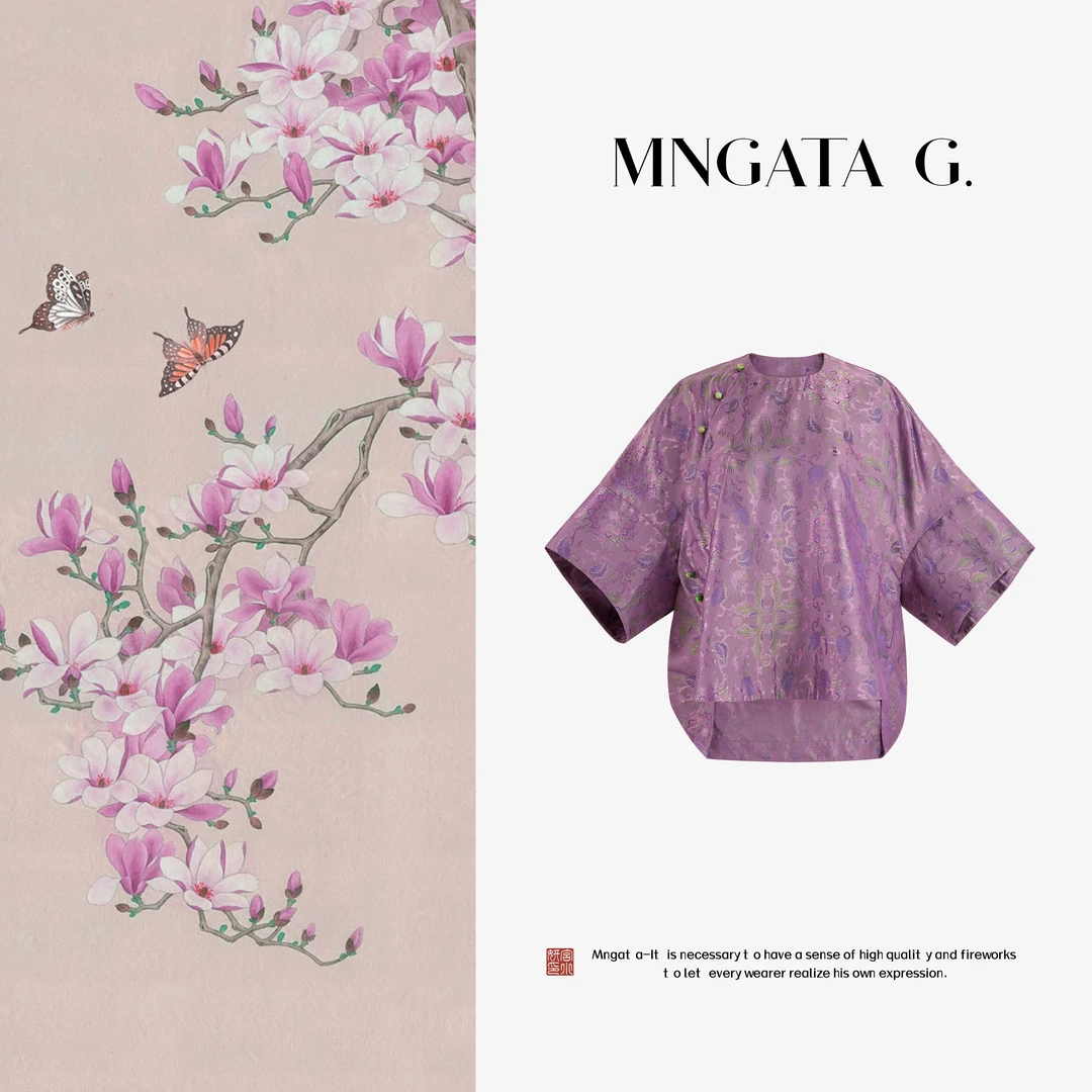 MNGATA G.宫小妍【花罗·大唐幻彩】早秋新中式中国风上衣5063001