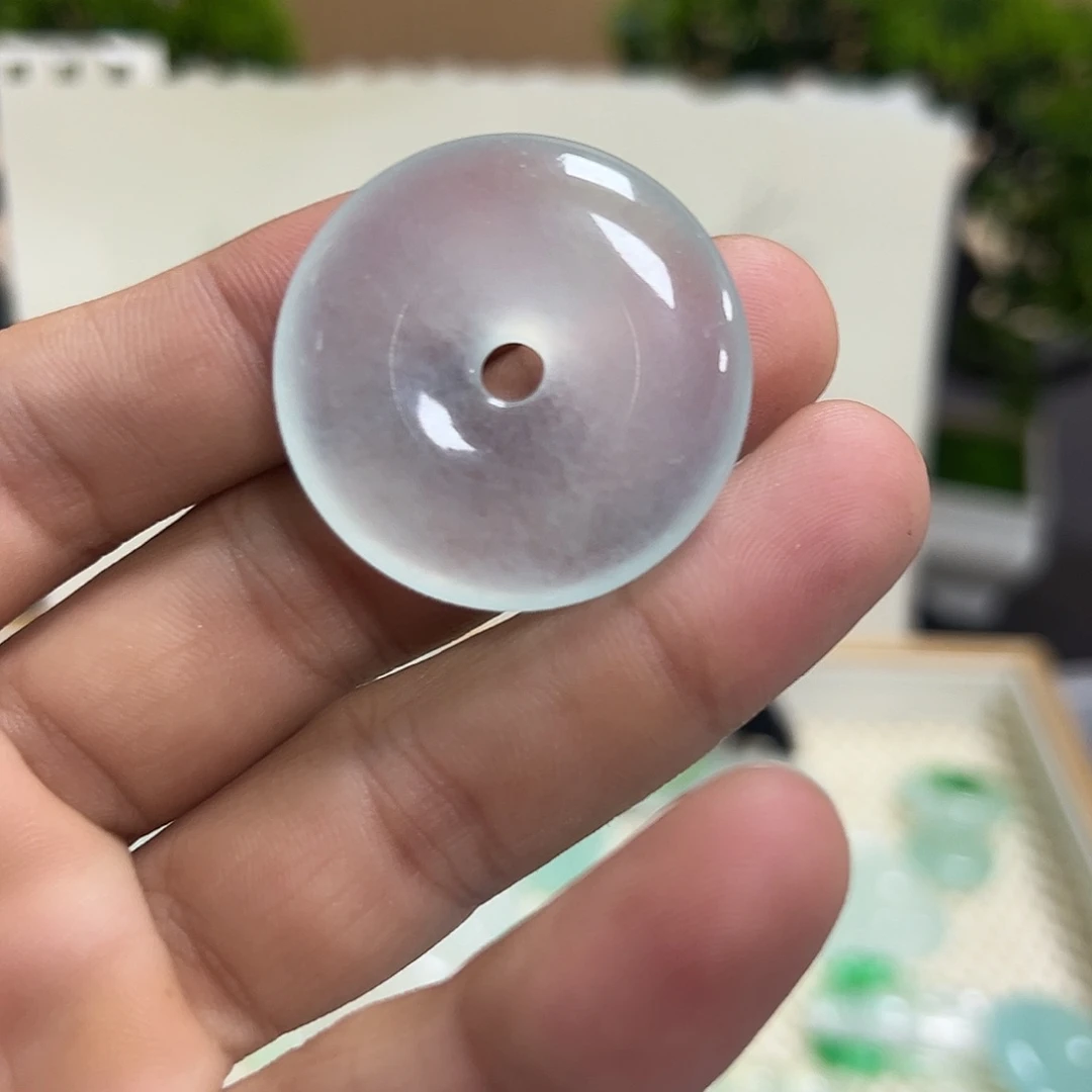 合金独山玉戒指高冰厚装平安扣