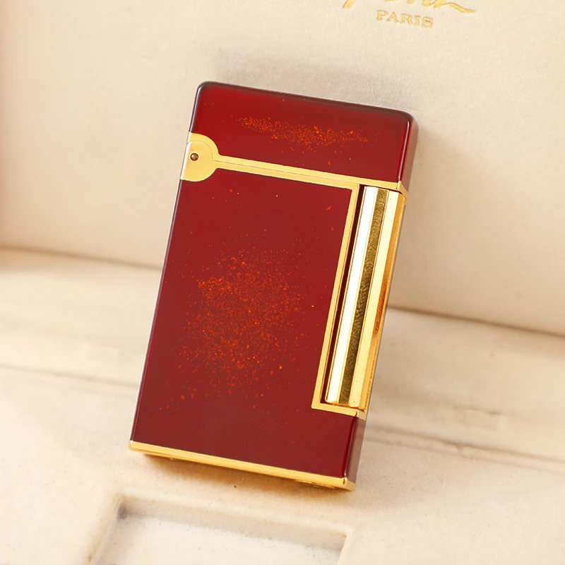 都家Ld中国红漆金沙斜火男士送人高档打火机