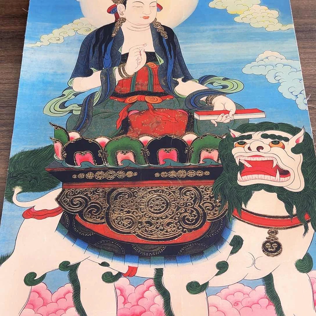 卷轴画唐卡文殊菩萨