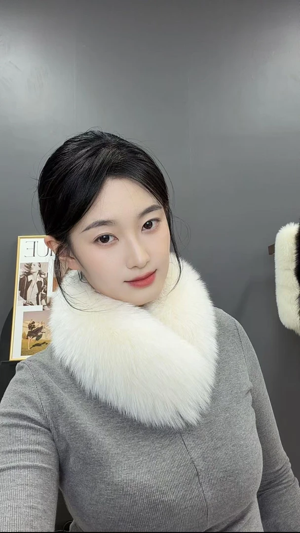 狐狸毛围巾冬季女百搭皮草大毛领双面毛绒保暖毛领围脖围脖真毛