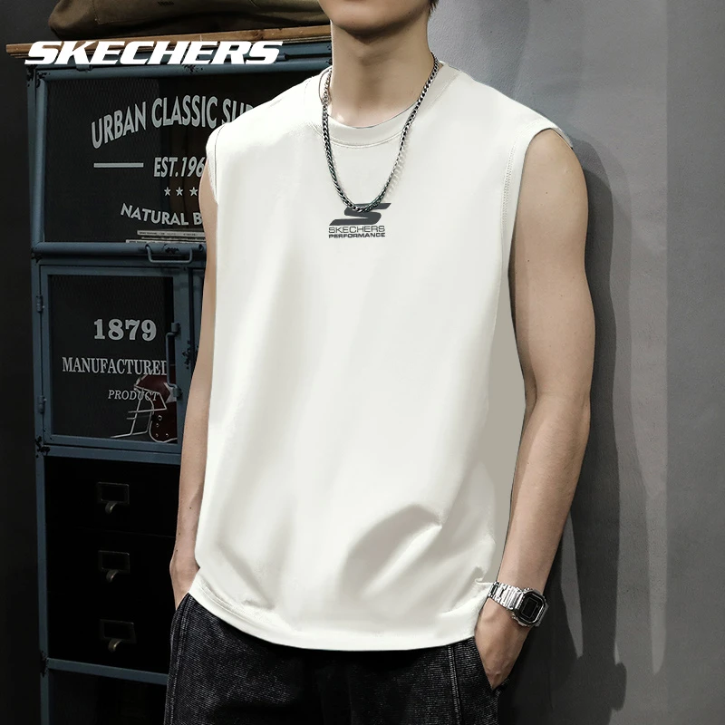 斯凯奇无袖背心男运动速干衣冰丝夏季新款跑步无袖t跑步运动服男