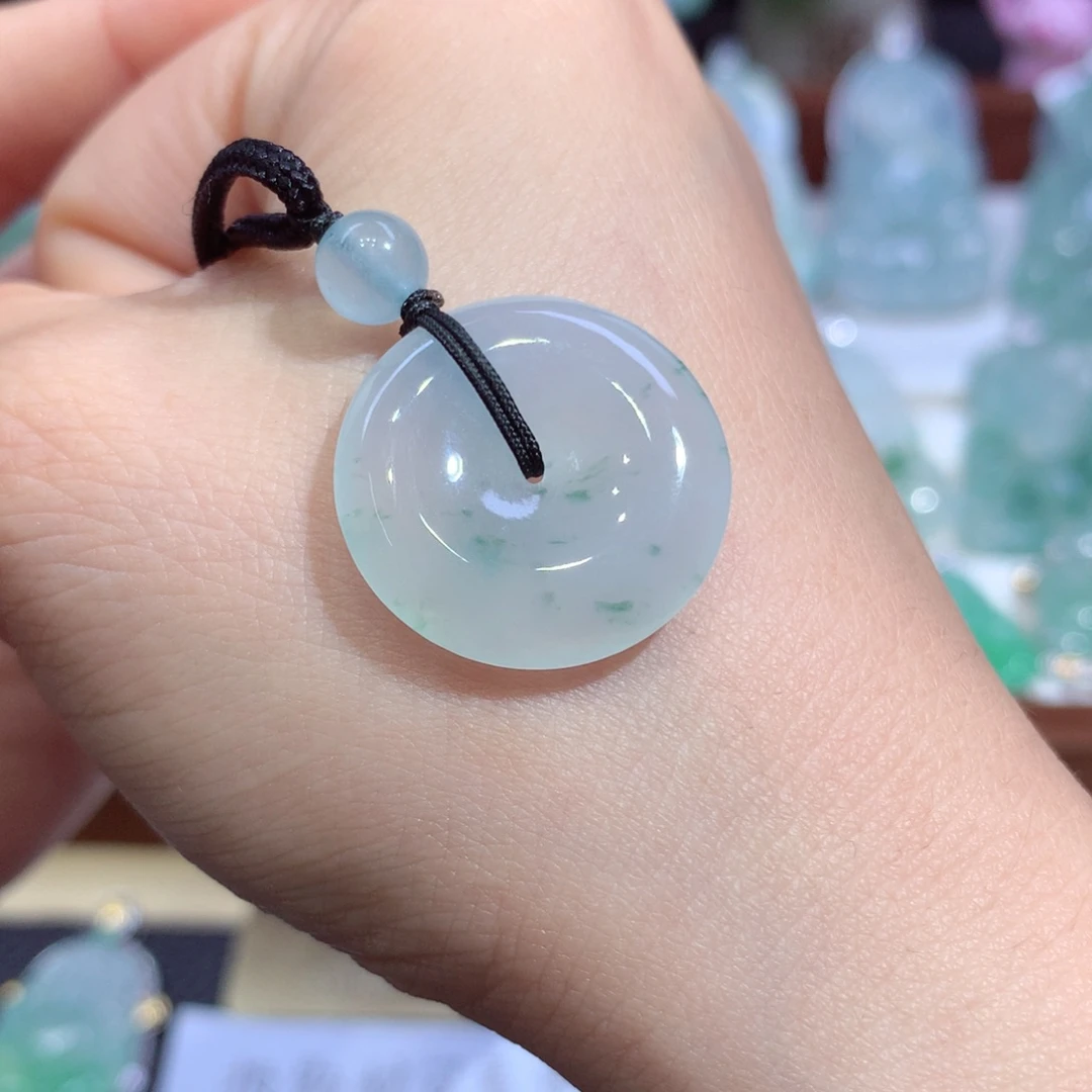 吊坠(不含链)未镶嵌翡翠天然缅甸A货翡翠揭阳工平安扣