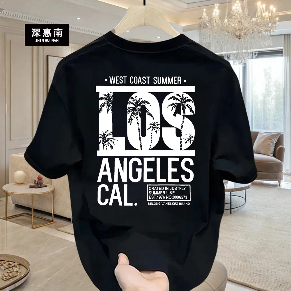 深惠南美式痞帅重磅纯棉短袖T恤青年男女款夏季ins男士街头宽松圆