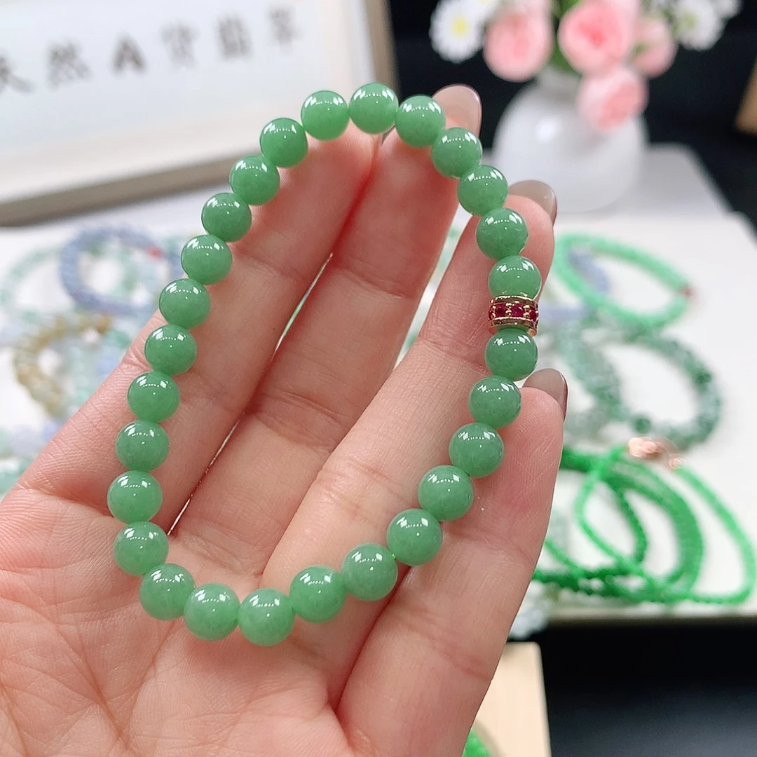 翡翠未镶嵌手链手链6.5mm