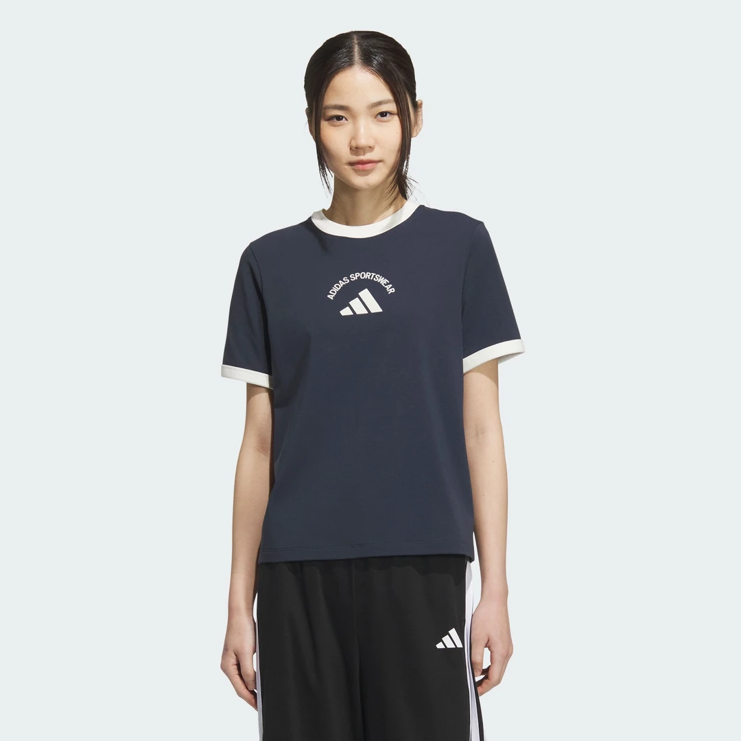 【商城】Adidas阿迪达斯夏季女子运动流光风圆领短袖T恤KC0059