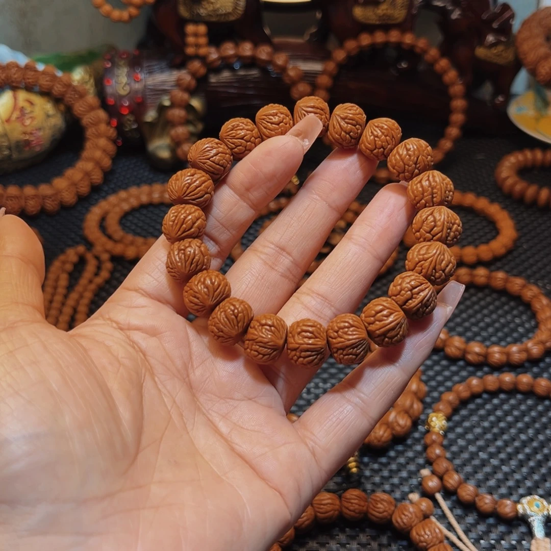 手串桃核14野生籽红皮荔枝