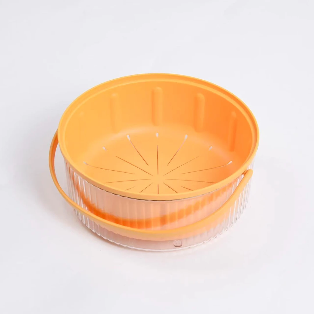 8447双层镂空透明沥水篮