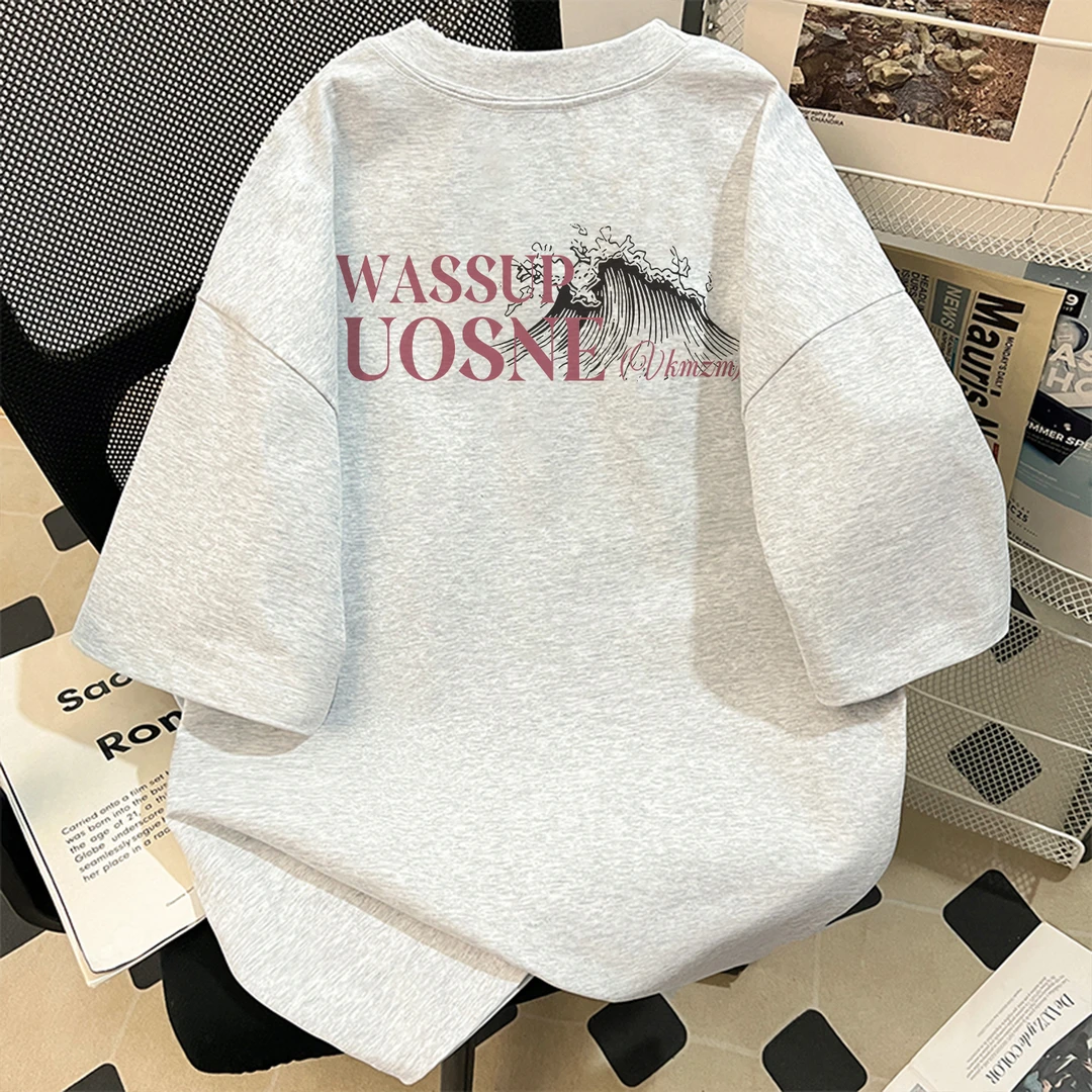 小众设计感美式短袖男t恤夏季重磅高级感百搭休闲宽松潮牌上衣服