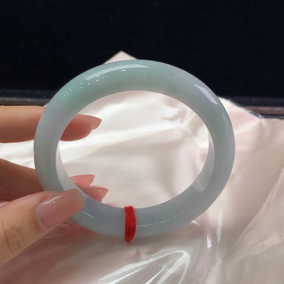 翡翠未镶嵌手镯缅甸A货翡翠 种水绿59 60