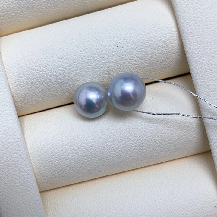 银S925镶嵌海水珍珠耳钉