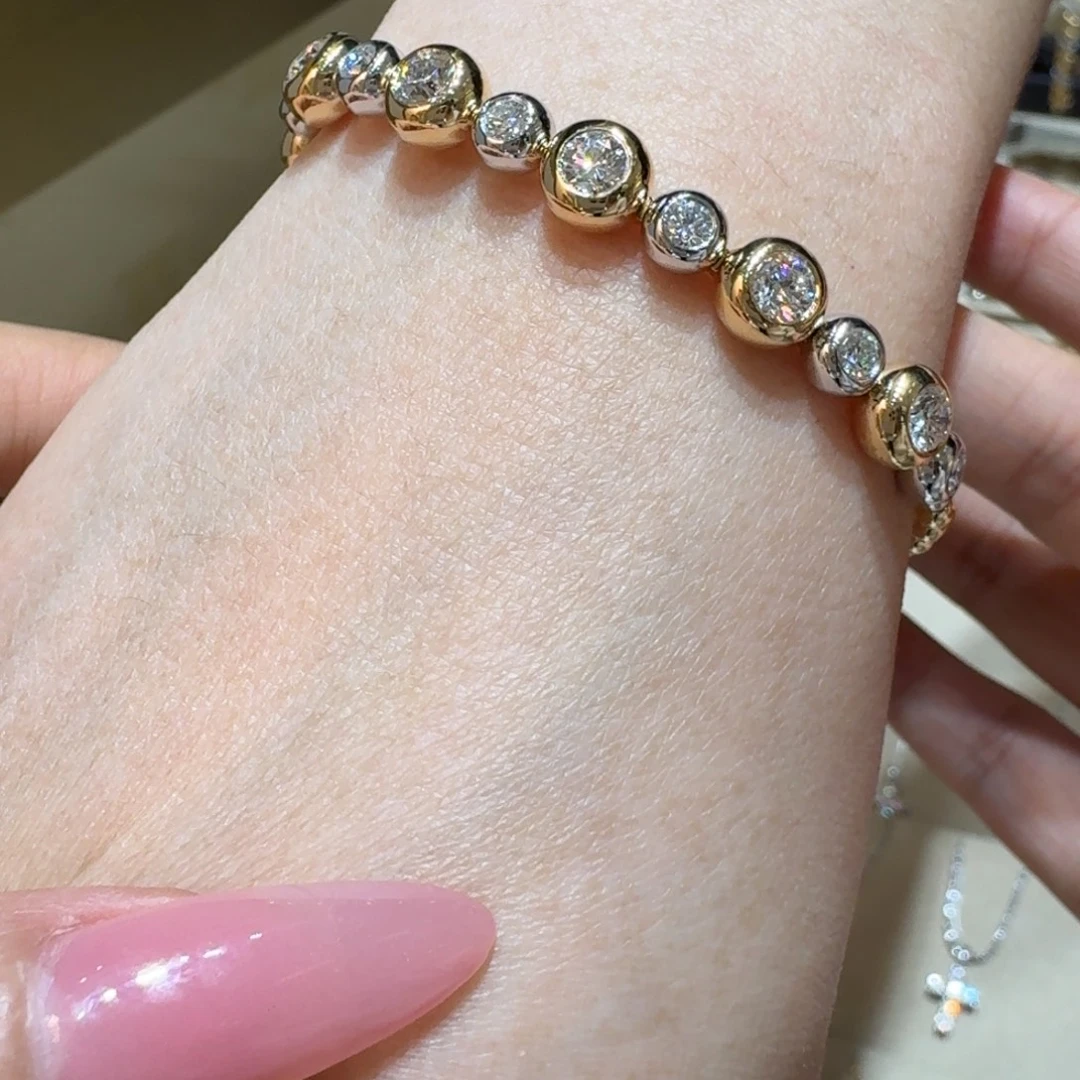 钻石手镯18K金镶嵌