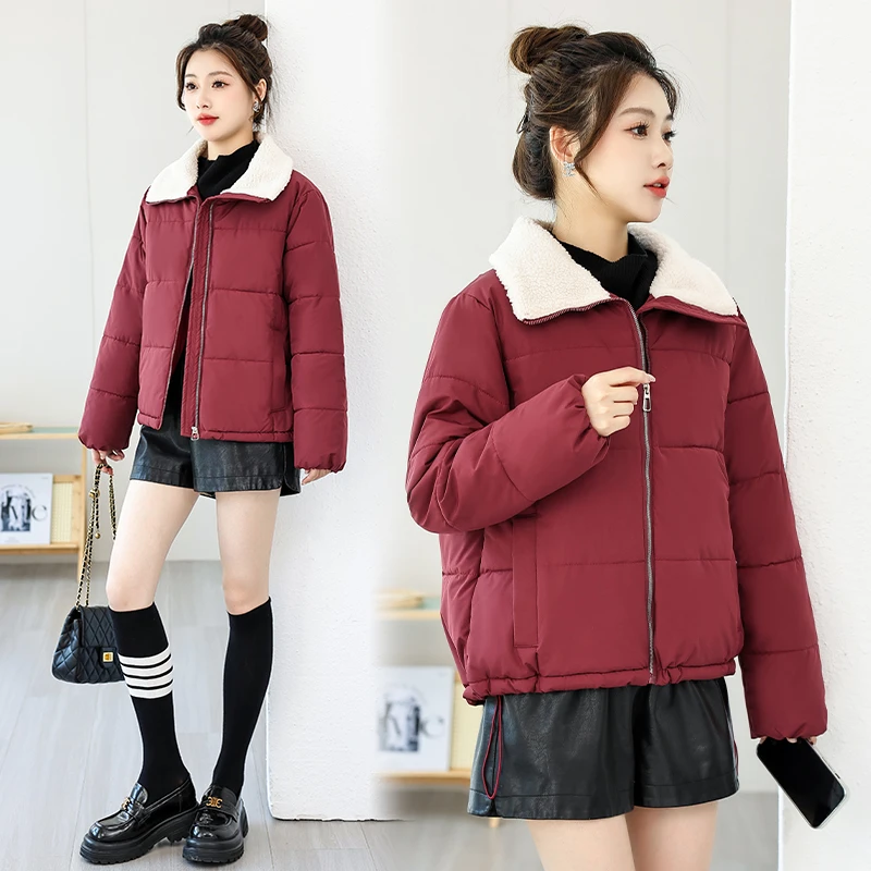 时尚棉衣女短款加厚宽松显瘦小个子洋气休闲百搭冬季外套