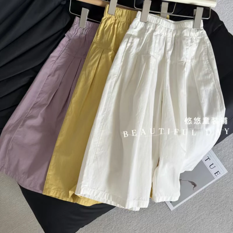 【亲子装】女童装初秋时髦洋气中大儿童女孩七分阔腿裤