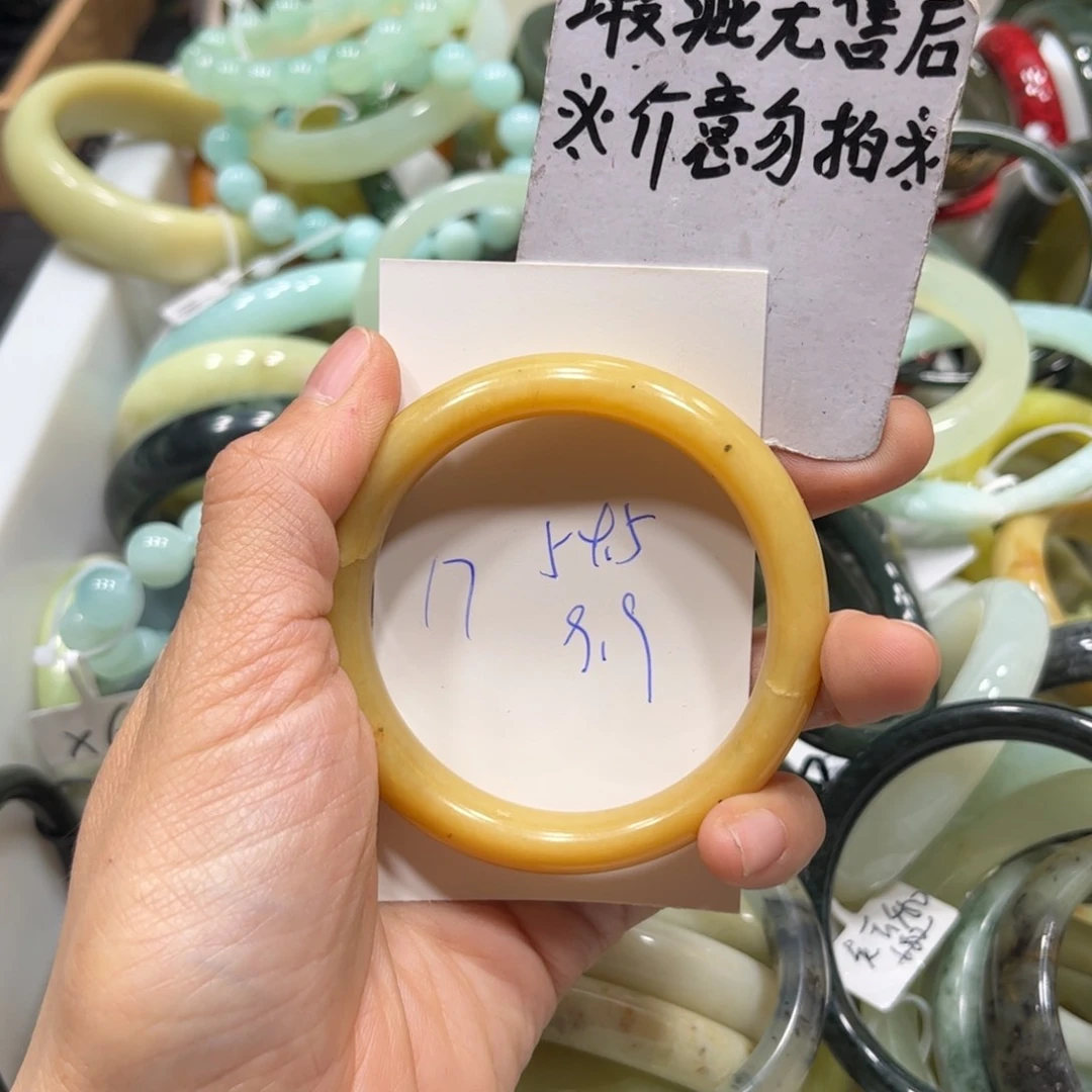 蛇纹石玉手镯未镶嵌那***海