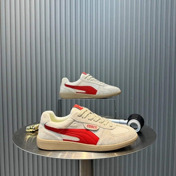 休闲板鞋运动休闲鞋透气拼色小白鞋复古板鞋系带男士