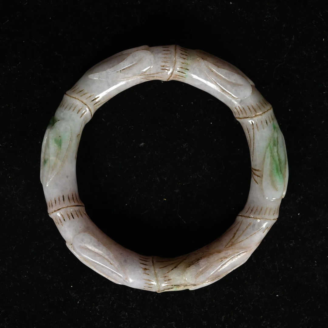 清代竹节翡翠手镯/DC.12012202/集萃斋