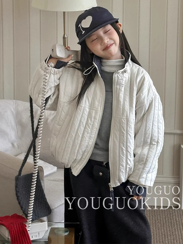 冬季新款厚款高领立领韩版常规款棉服休闲洋气宽松童装时尚百搭