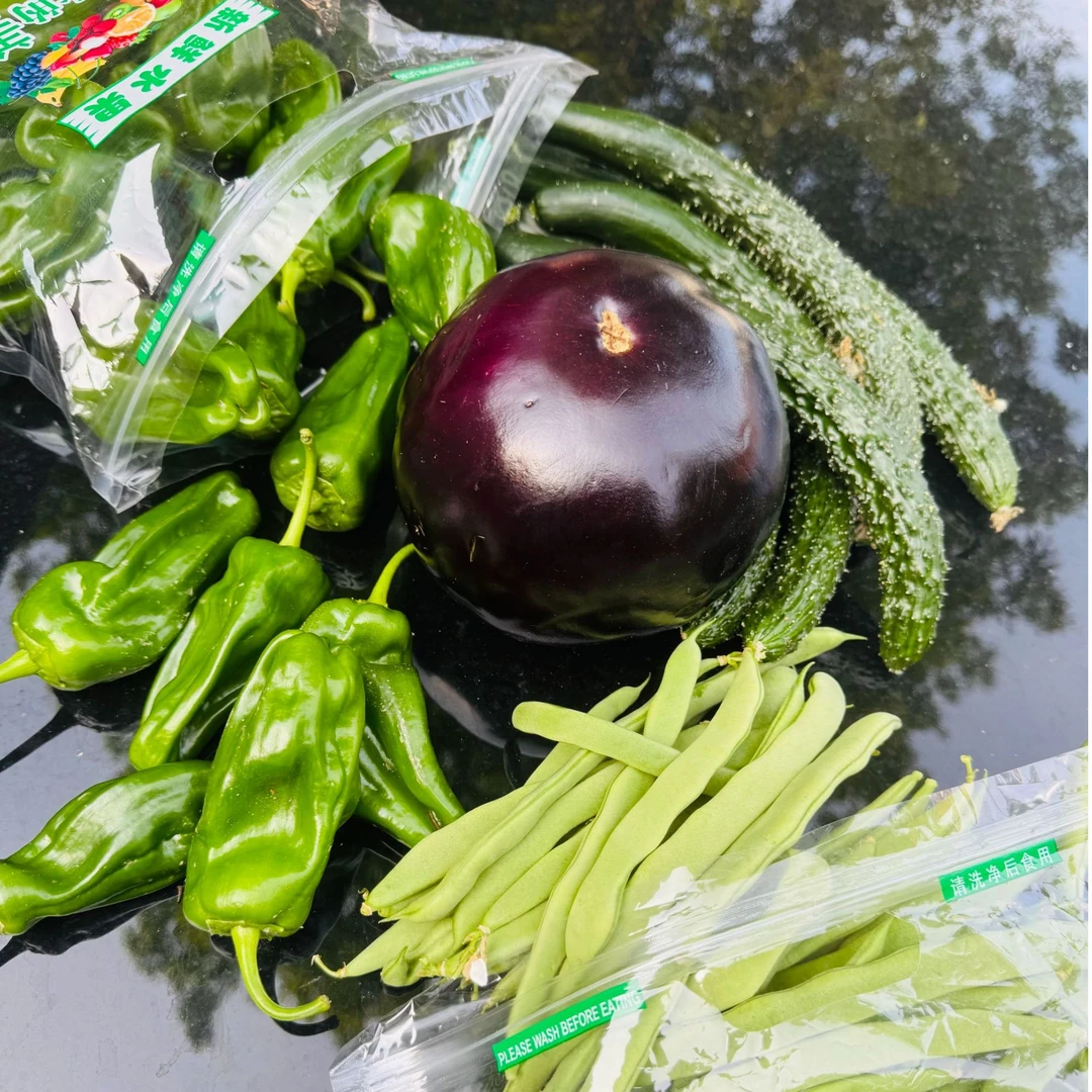 【蔬菜组合】1斤豆角+1颗茄子+1斤辣椒+1斤黄瓜(顺丰包邮)新鲜