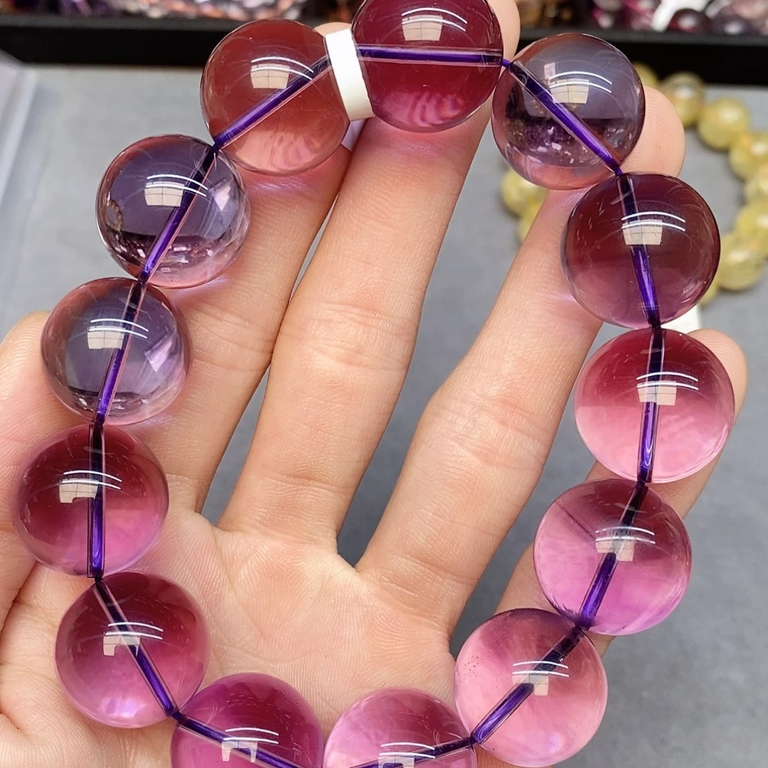 水晶手链未镶嵌瘦****！18紫水晶18mm