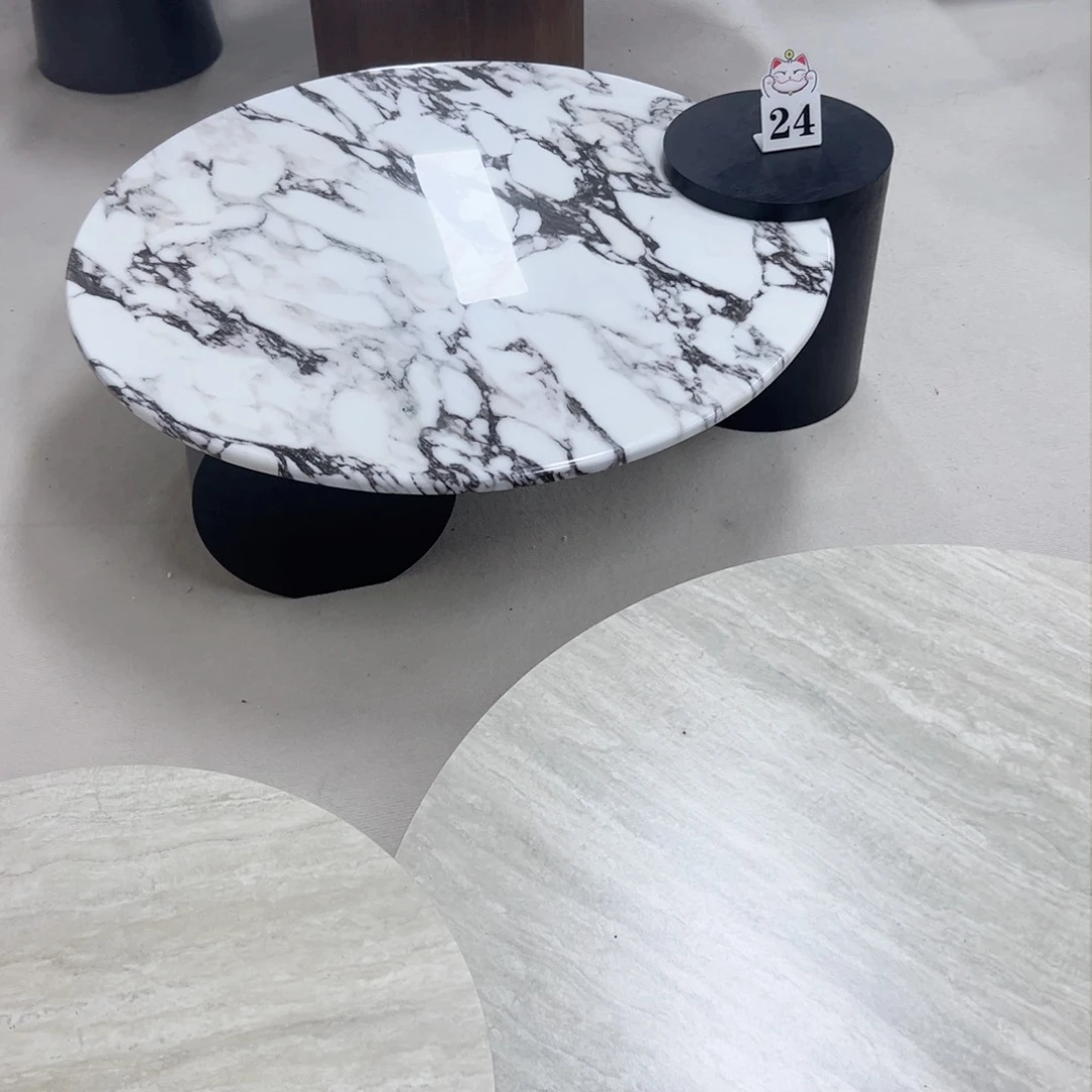 大理石80×80大理石圆形茶几