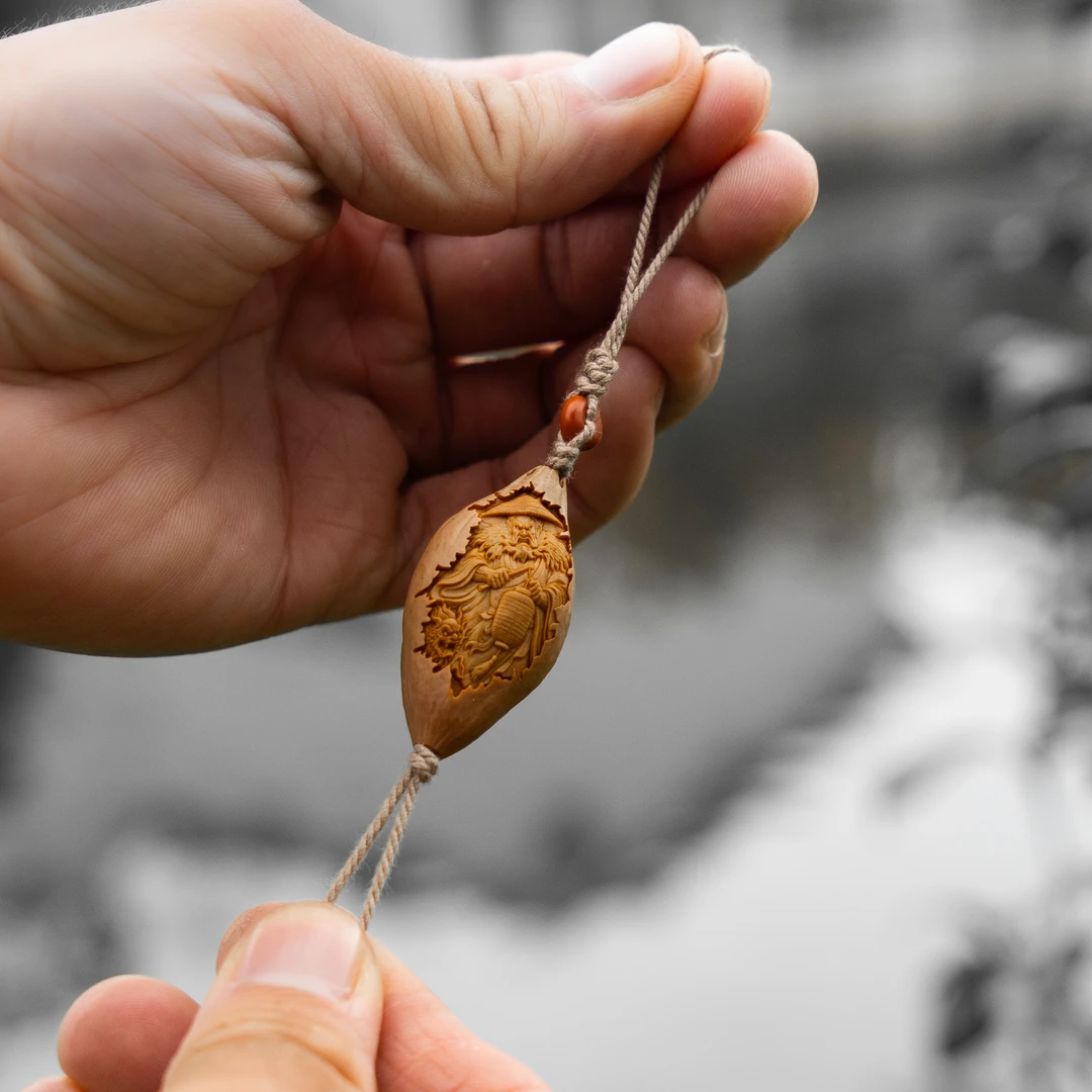 钟馗单籽 深浮雕精工橄榄核单籽