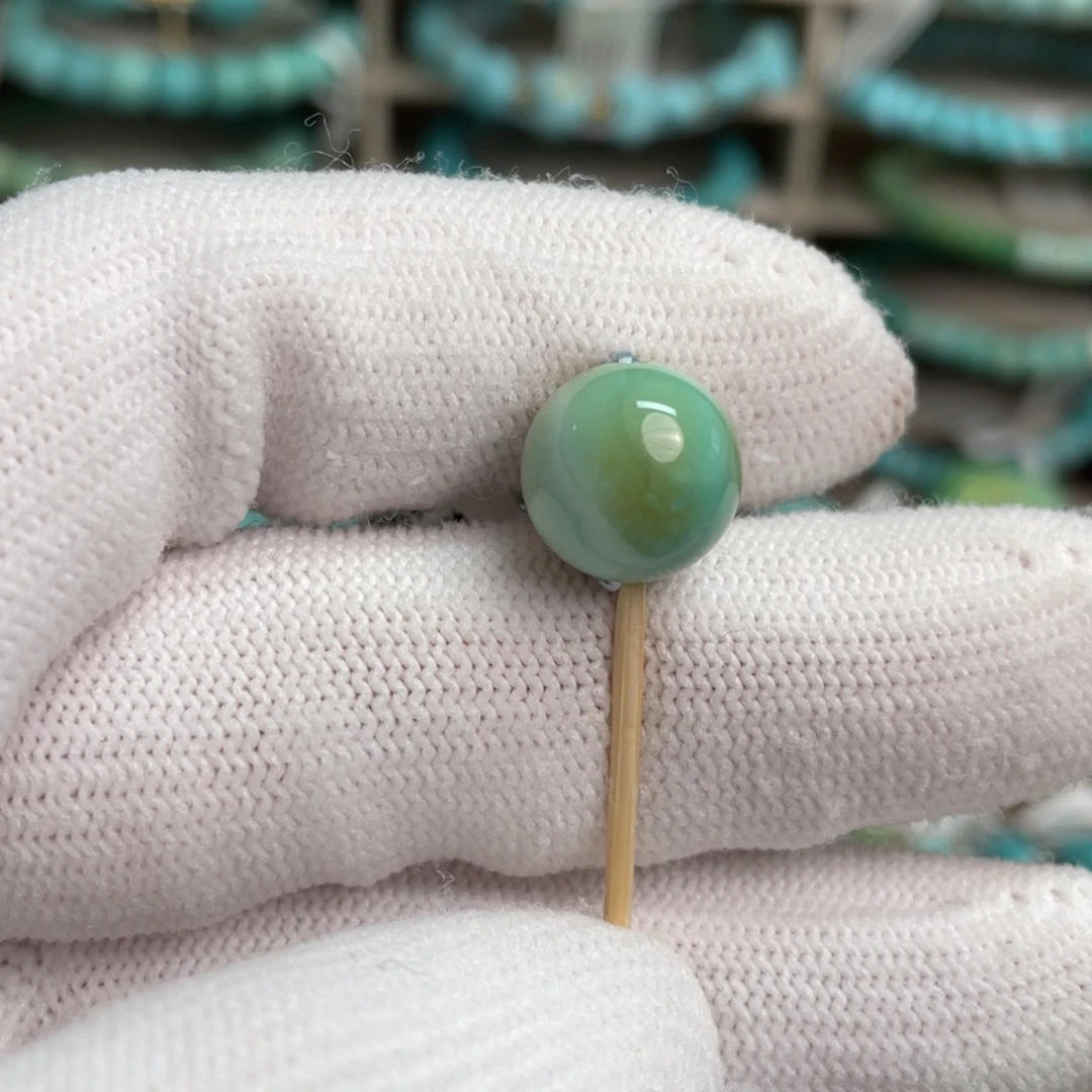 绿松石未镶嵌望舒精品水波纹圆珠9