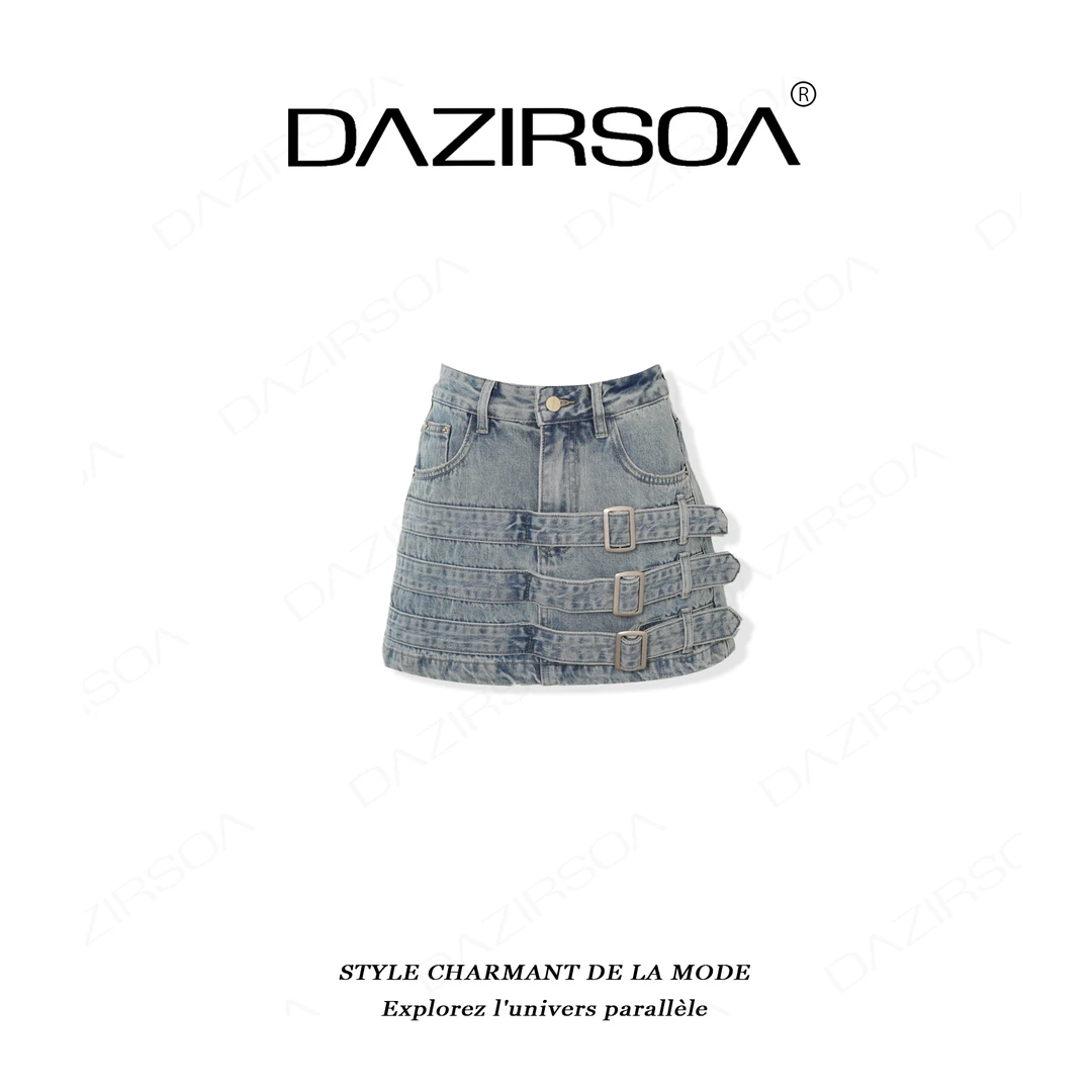 DAZIRSOA/达姿“活力赛场”时尚百搭复古洋气牛仔半身裙 AA217