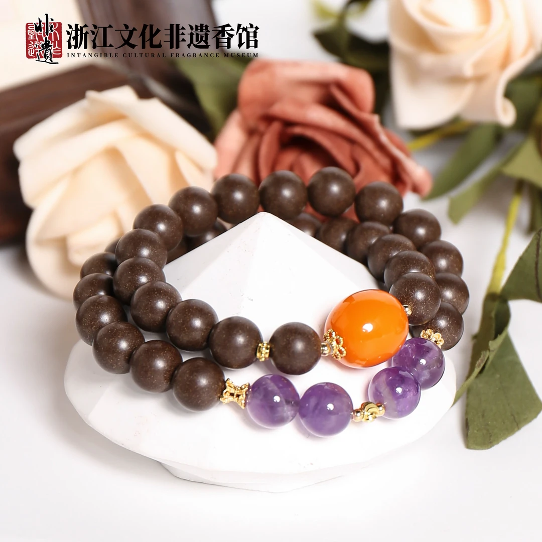 【非遗药香】药香珠  欧洲回流雪域珍品1.0双圈 CX452