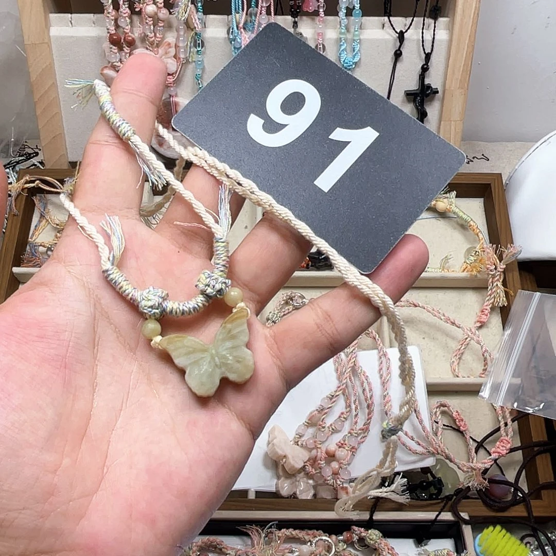 蛇纹石玉合金颈饰