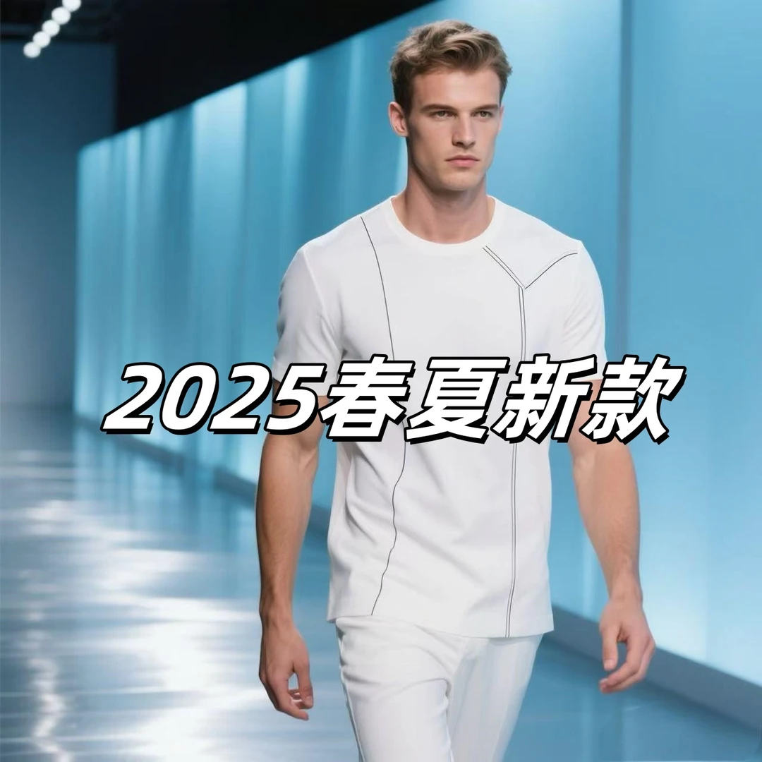 指南针圆领短袖KK时尚休闲运动简约百搭欧版夏季宽松男T恤AA