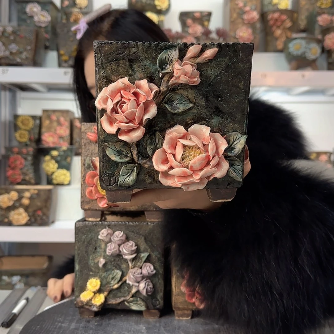 红陶汤****✨青默花器麦饭石花盆