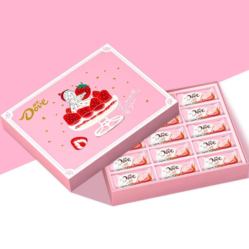 德芙小清新巧克力盒装15条草莓抹茶味休闲零食浪漫节日礼物czg
