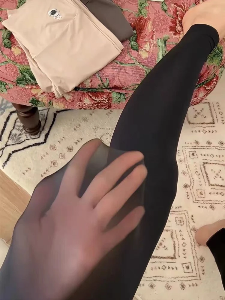 透气轻盈女款防蚊防晒收腹瑜伽打底小黑裤健身超薄打底裤