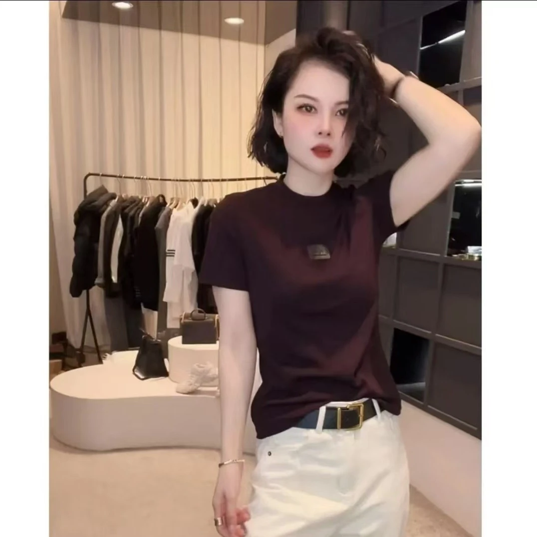 5250显瘦网红洋气时尚百搭夏季ins韩版纯色T恤