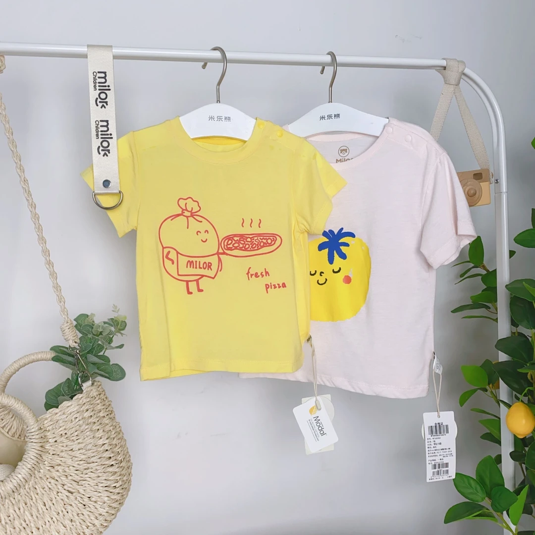 6405米乐熊 男女童T恤短袖夏季新款童装印花薄款儿半袖夏款