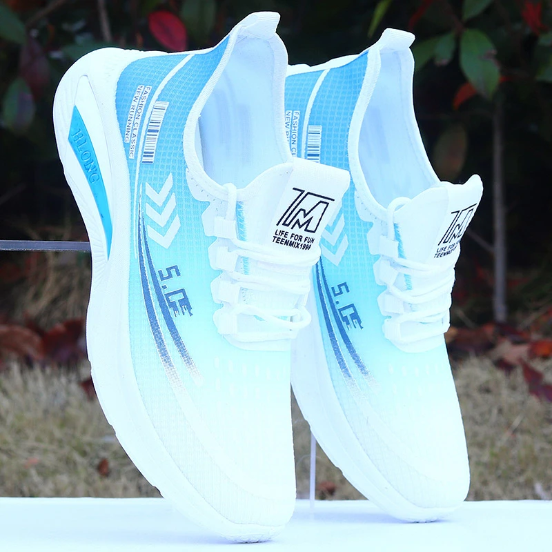 春夏季男鞋一脚蹬网面透气防臭运动鞋轻便防臭休闲潮流跑步工作鞋