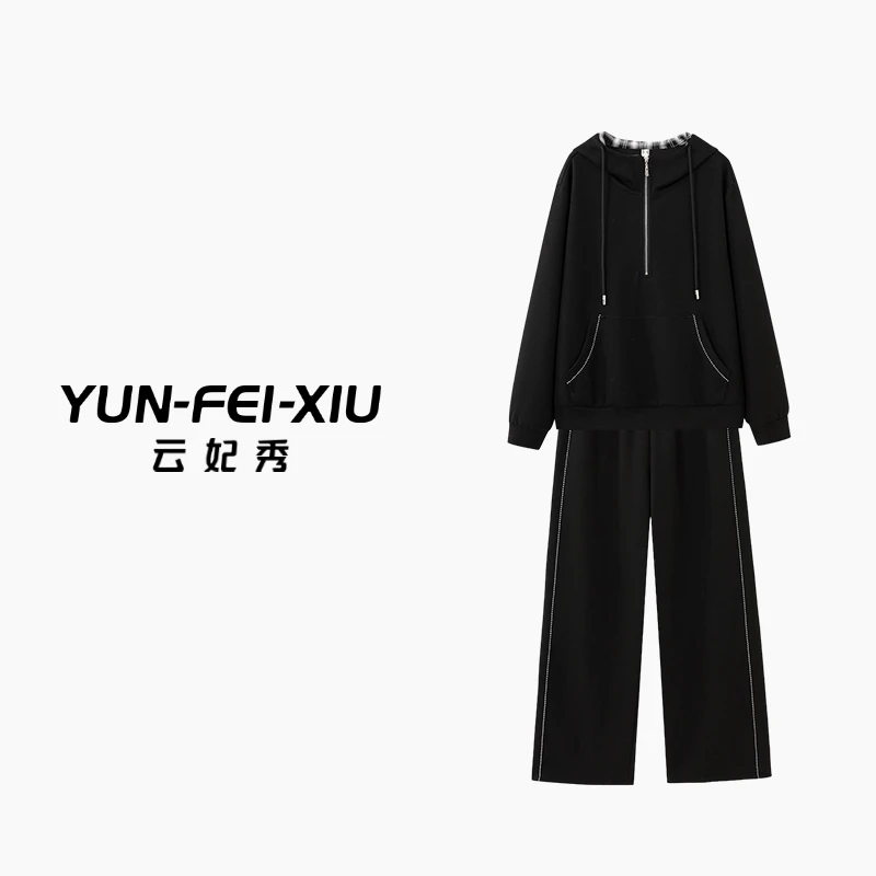 云妃秀大码女装套装时尚宽松显瘦胖妹妹上衣裤子两件套秋28086AB