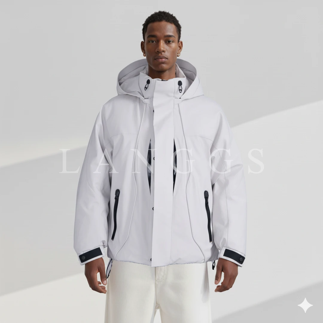 LANGGS&浪叔 25冬季防风功能面料连帽冲锋衣90鹅绒羽绒服-85081