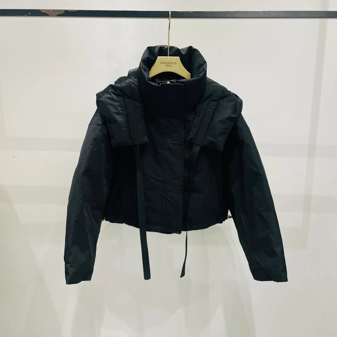 【麦丝】休闲百搭宽松显瘦冲锋衣面料加厚保暖羽绒服外套 OXY-8102