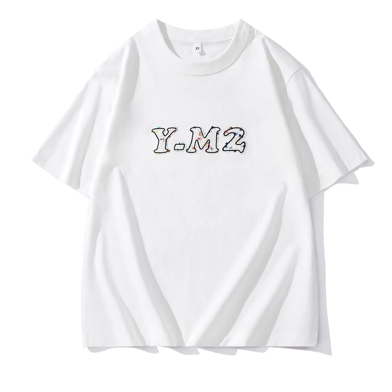 YM2夏季新款短袖情侣款宽松圆领字母印花T恤