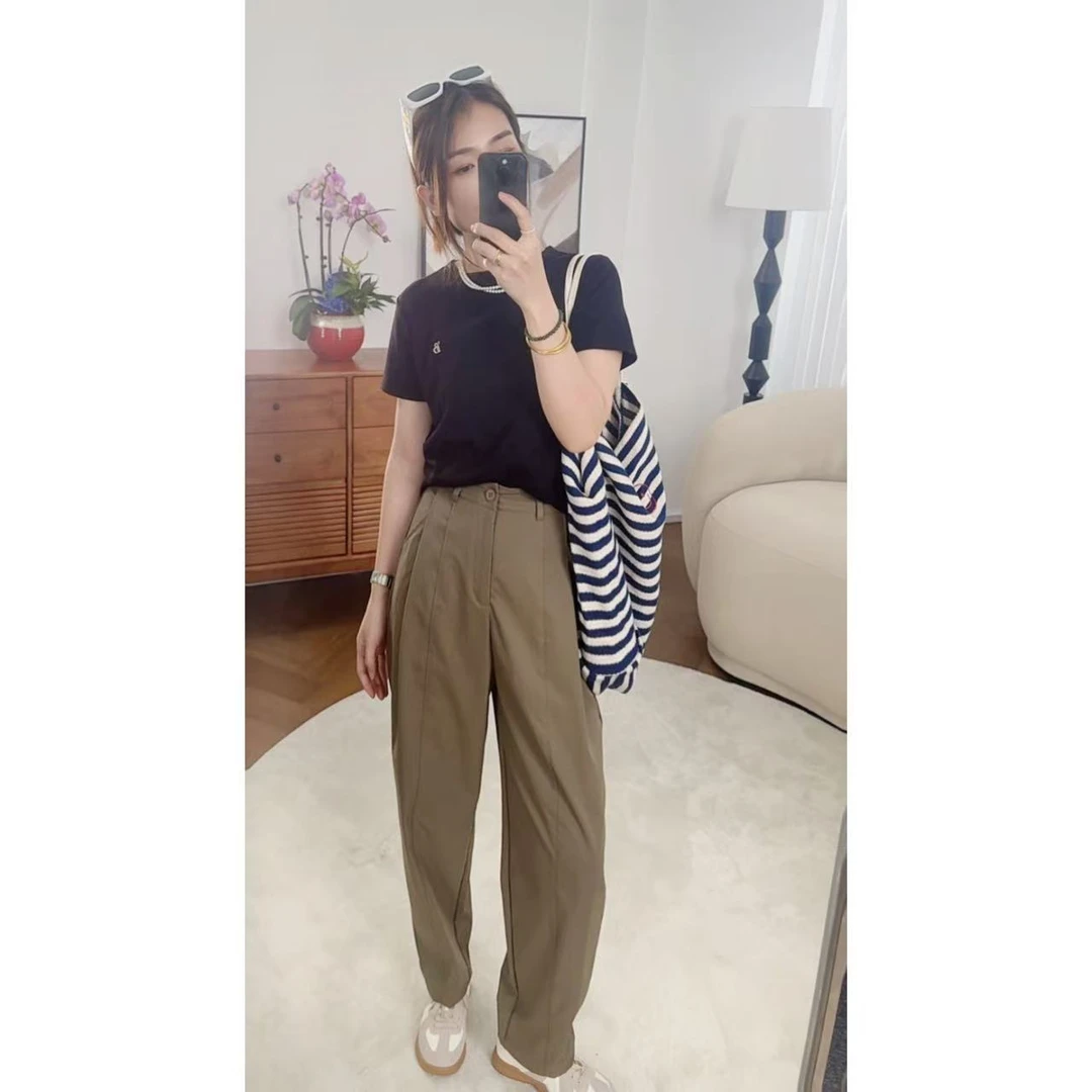 小静折扣~HZ969气球裤~半松紧腰中缝线显瘦九分休闲裤（卡码拍大）