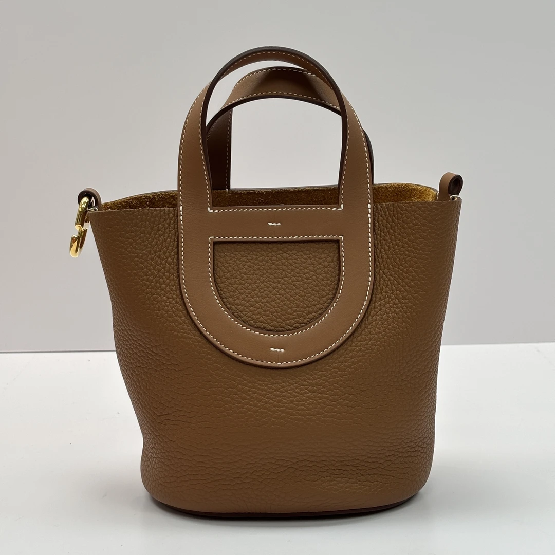 99新 Hermes/爱马仕 金棕金猪鼻子菜篮子 23326