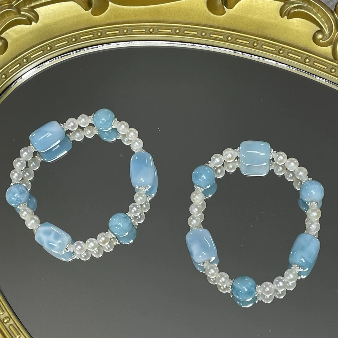 海纹石桶珠手链10mm B302多样性发货一件