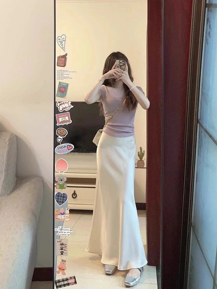 夏装搭配一整套盐系轻熟独特绝美今年流行漂亮上衣鱼尾裙子套装女