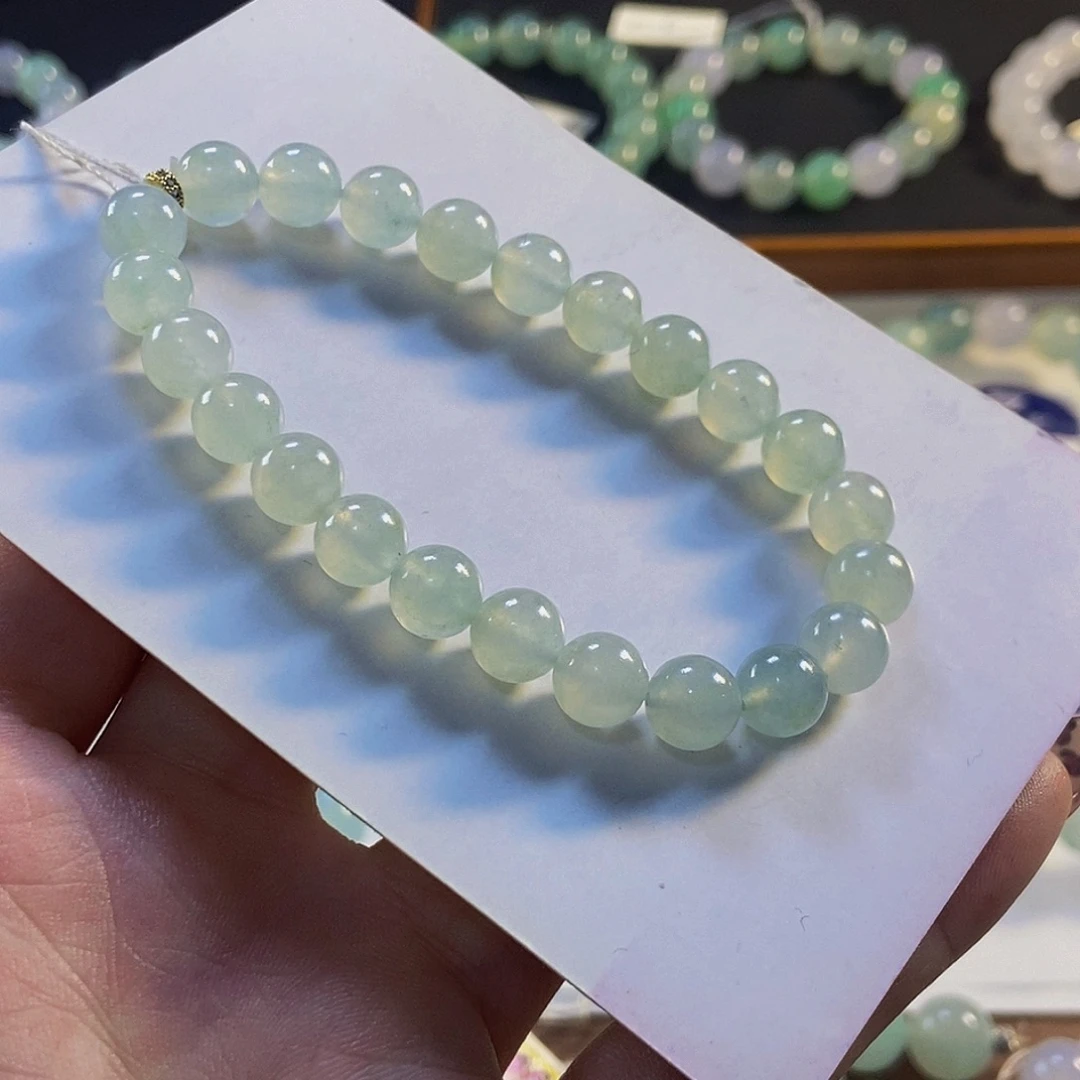 定制翡翠未镶嵌翡翠手串卡7.9