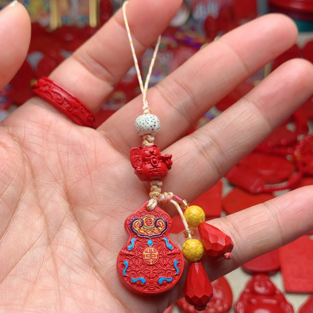 天然辰砂工艺品朱砂手机坠