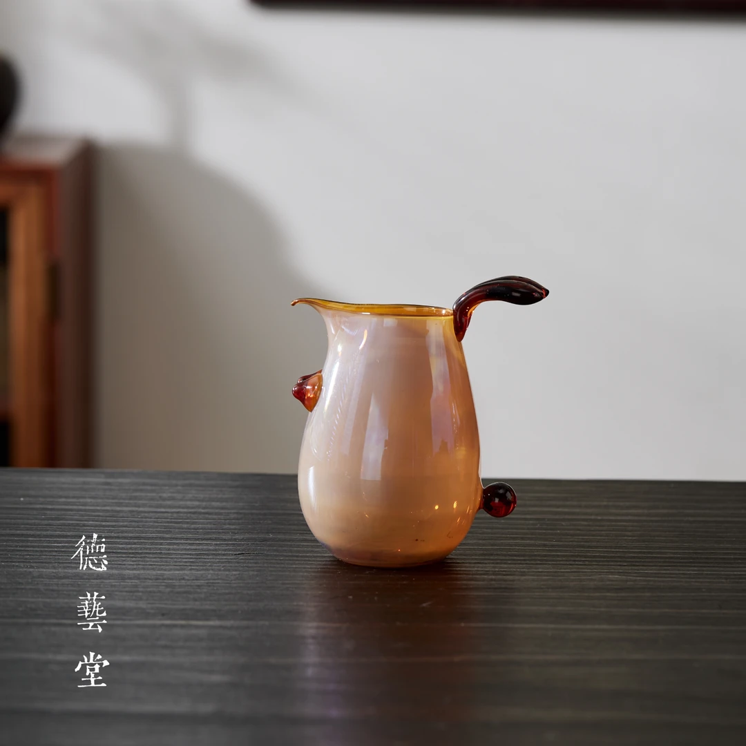 【德艺堂】手工熏银高硼硅萌兔公道杯